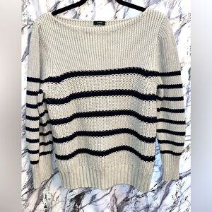 Vintage Y2K J. Crew Knit straight neck off shoulder Cottage Core style Sweater